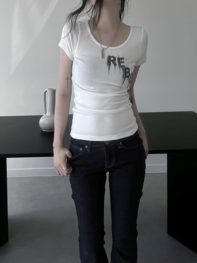 spray print short sleeves (3color)