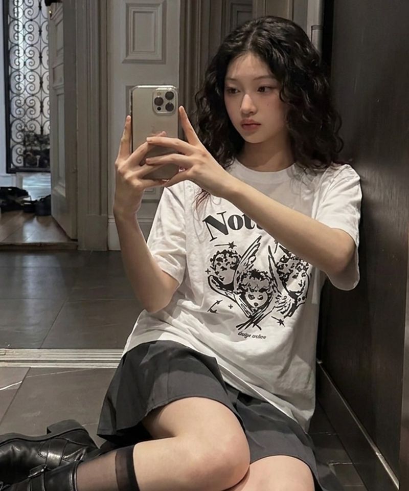 NOTUSUAL（ノットユージュアル）の「エンジェルスターオーバーフィットTシャツ - 4COLOR（トップス）」