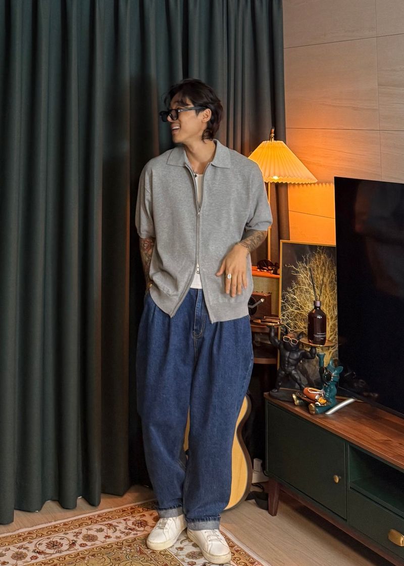 virstyle(ビルスタイル)の「Two-Way Short Sleeve Knit Zip-Up 5COLOR(Tops)」