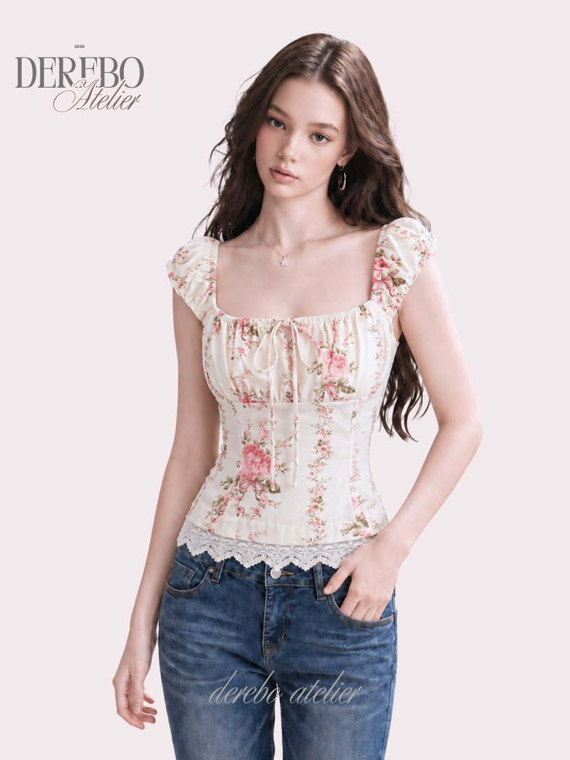 dereborujo（ドレボルゾー）の「Flora Lace Bustier Blouse（Tops）」