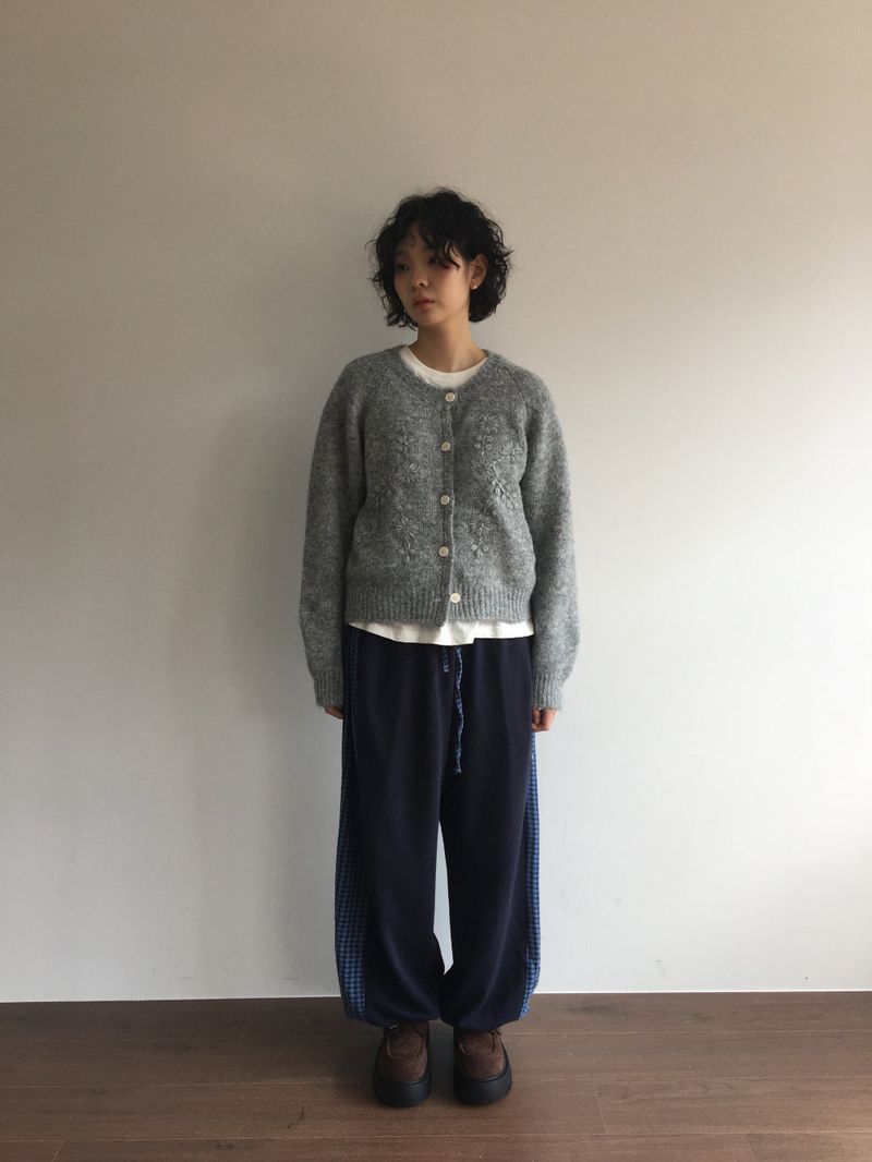 フラッフィーアップリケカーディガン (3color)