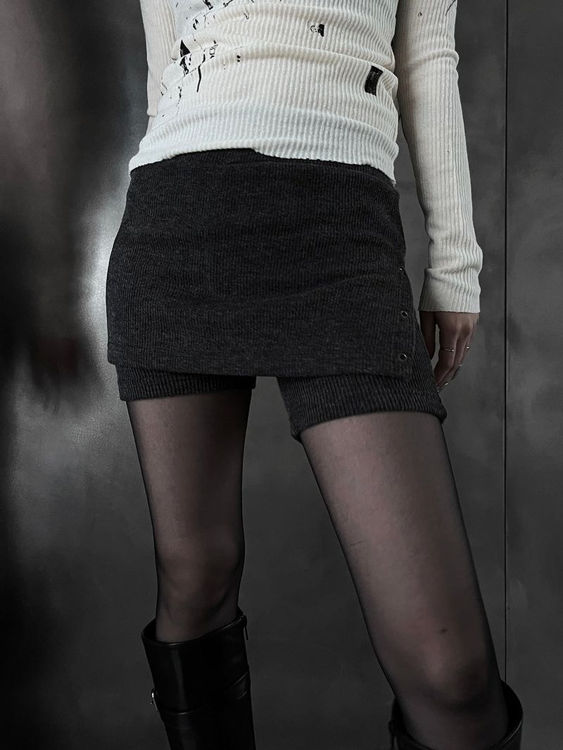 knit eyelet skirt pants (2color)