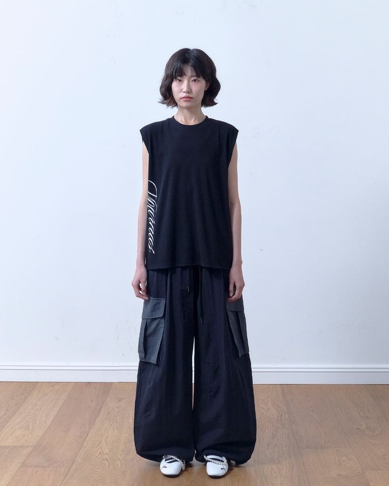 26SS★ Patch Nylon Curved Pants