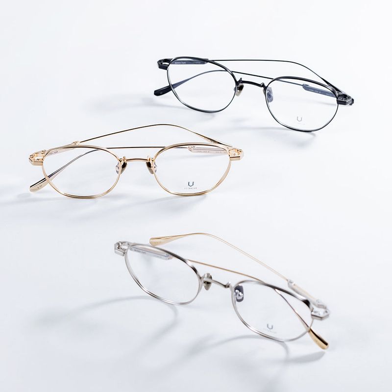 Knouun Round titanium glasses CODE. 102. B Navy