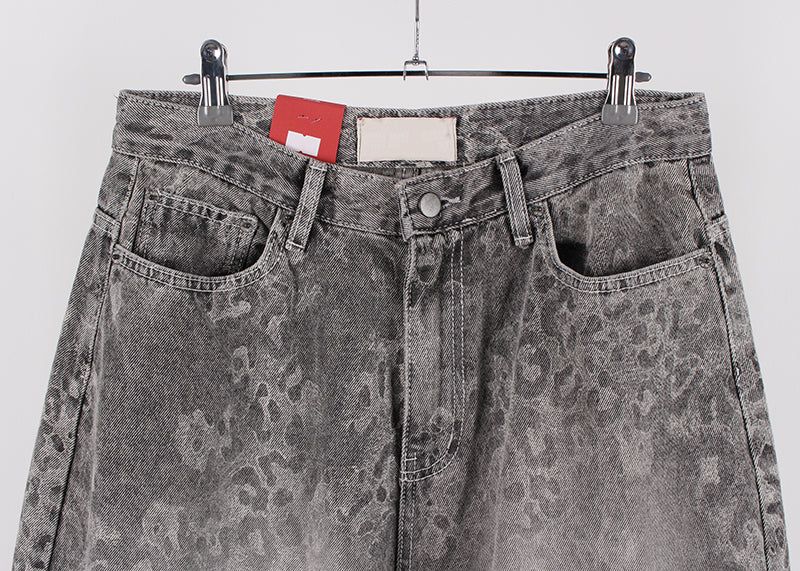 LEOPARD GRAY DENIM