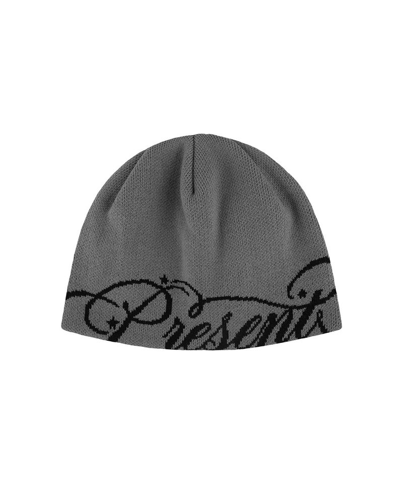 PRESENT LETTERING KNIT BEANIE