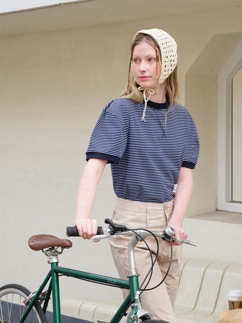 VITALSIGN(バイタルサイン)の「Stripe Volume Sleeve T-shirt(Tops)」