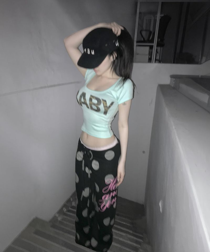 minty camo baby tee (5colors)