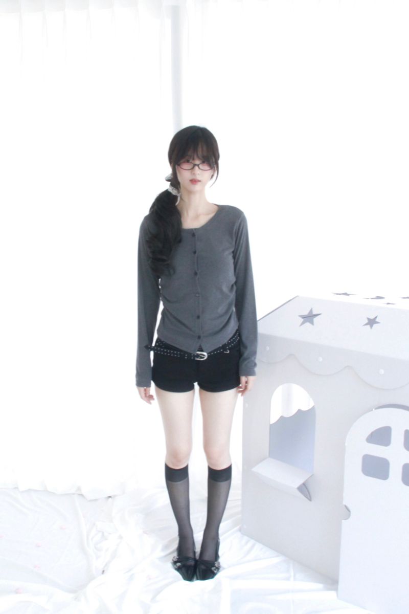 Black Spand Denim Shorts