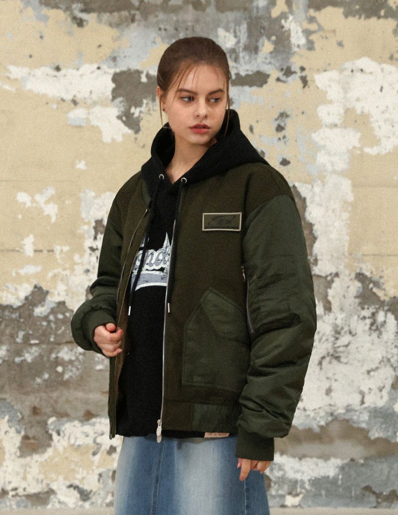 OVERSIZED FIT SHIRRING MA-1 JACKET
