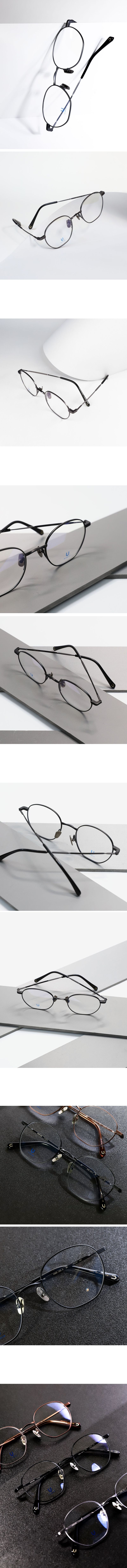 Knouun Round titanium glasses CODE. 101. A Black
