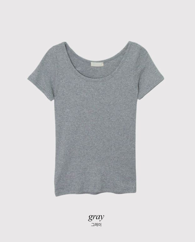 Basic Mood Slim U-neck T-shirt (6color)