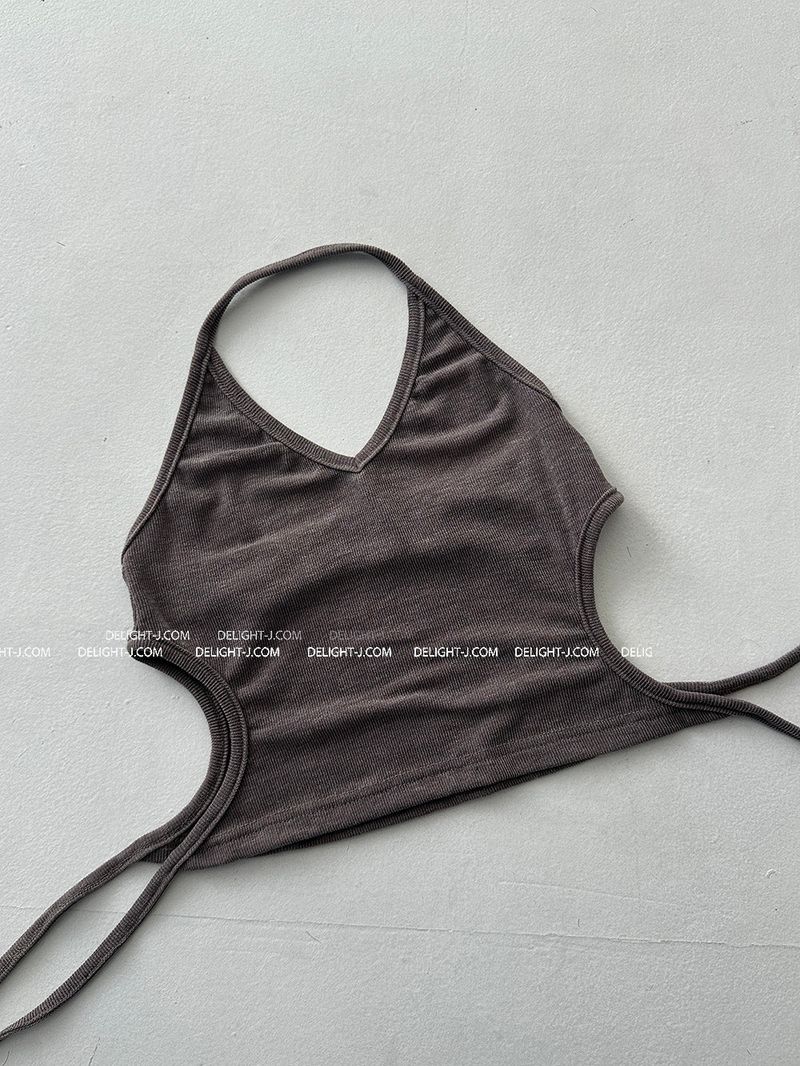 Open Crop Halterneck Sleeveless