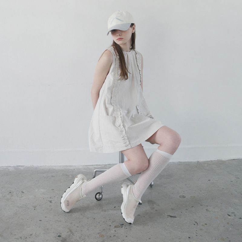 Cream Ruffle Mini Dress