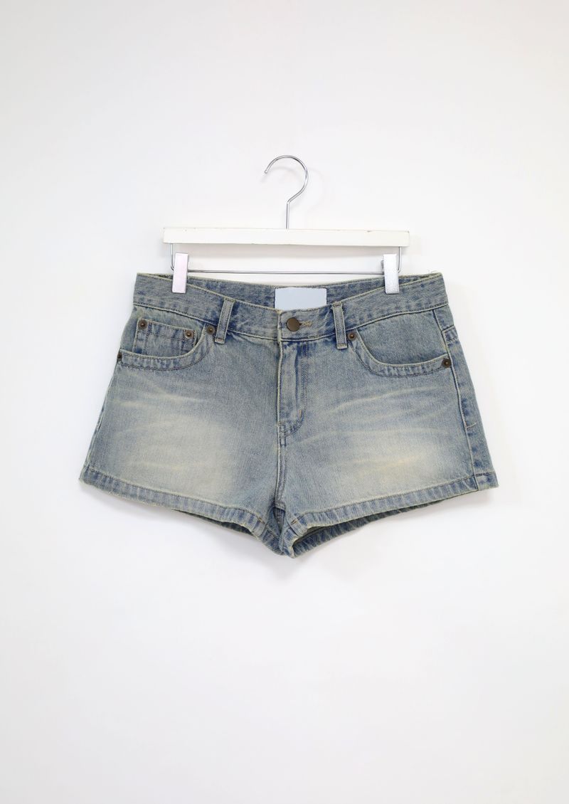 Basic Washed Short Denim Shorts