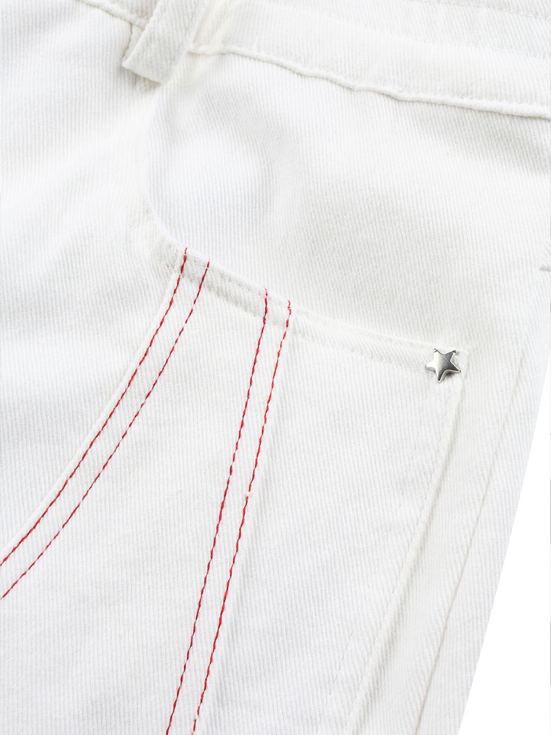 Leg Tissue Semi Bootcut Pants WHITE