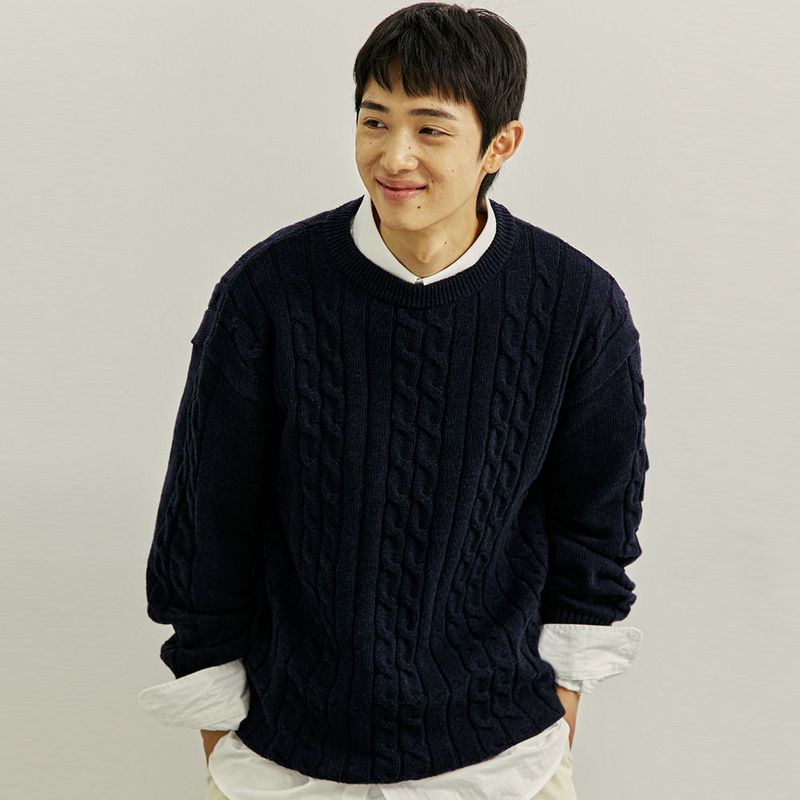 FTTS CHAIN CABLE SWEATER NAVY