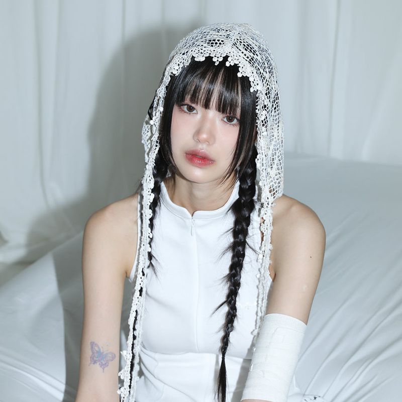Heart Crocher Bonnet - IVORY