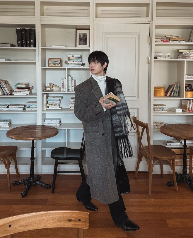 HANDMADE/wool 70% KESTI maxi double coat