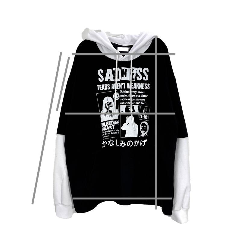 crying layered hoodie