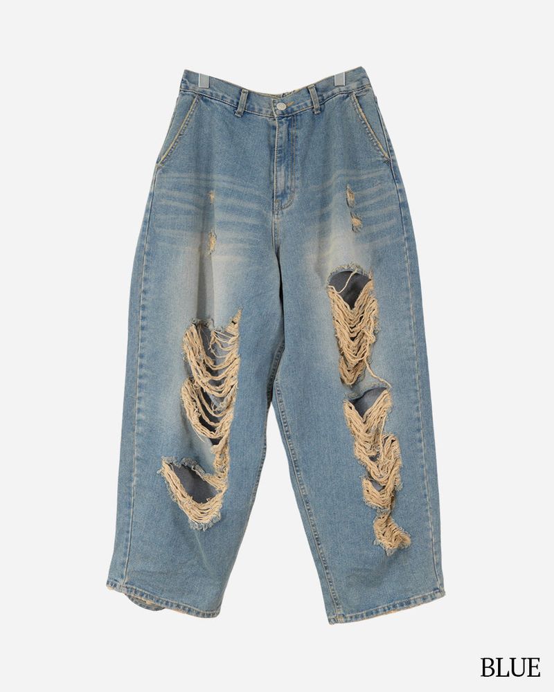 Damage Washing Denim Pants