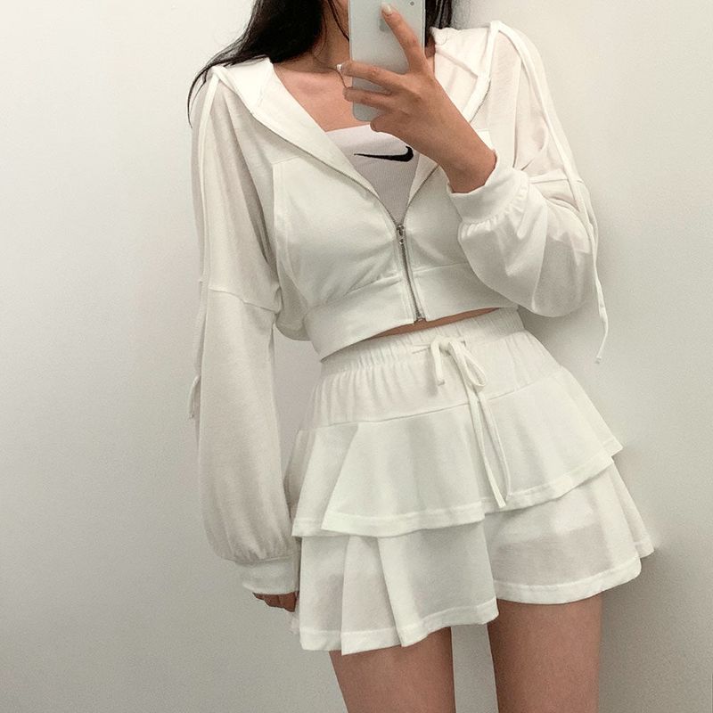 BEIDELLI（ベイデリー）の「[Bellide made] skirt + hooded zip-up set（Setup）」