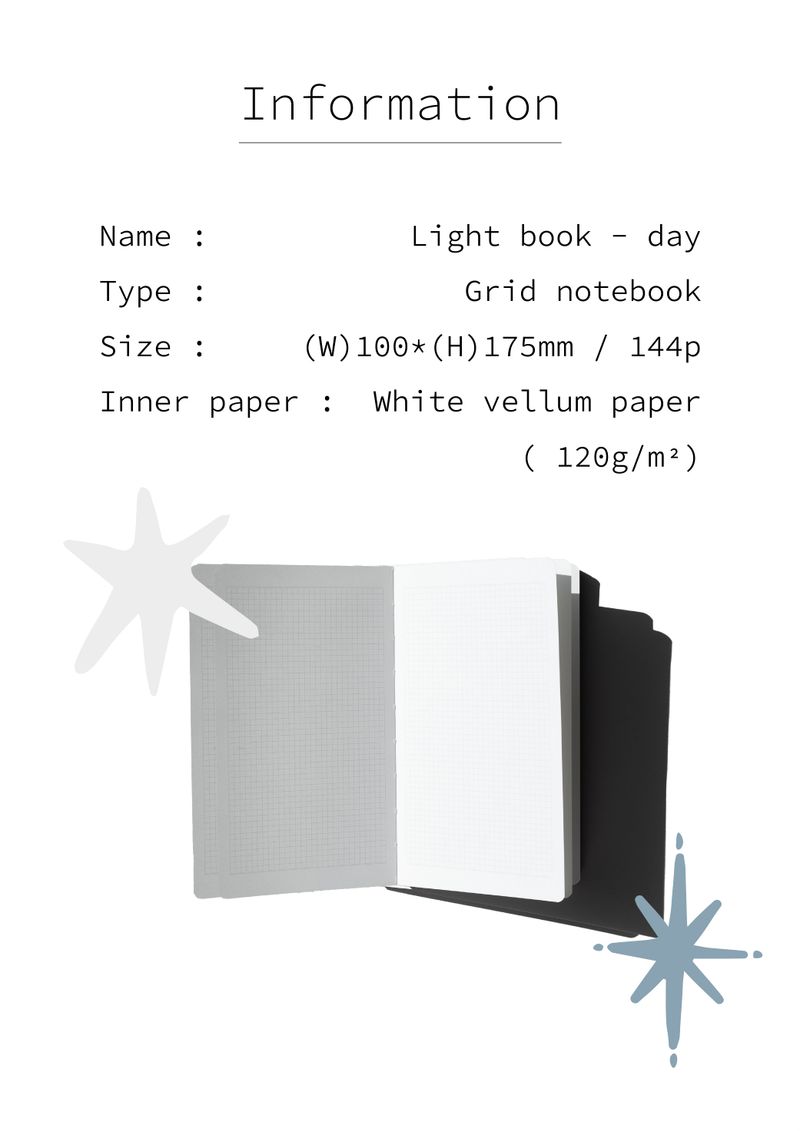 LIGHT BOOK (DAY_GRID NOTEBOOK) WITH PVC COVER