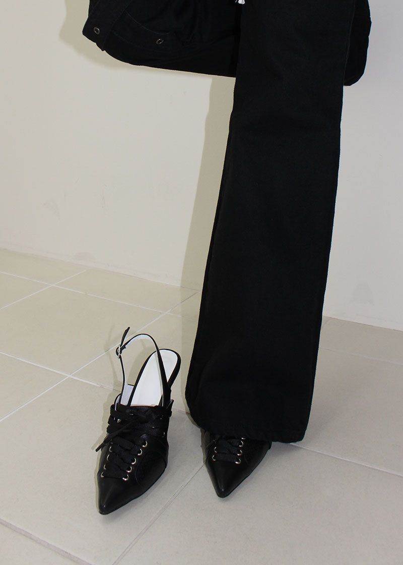 LACE-UP SLINGBACK HEEL