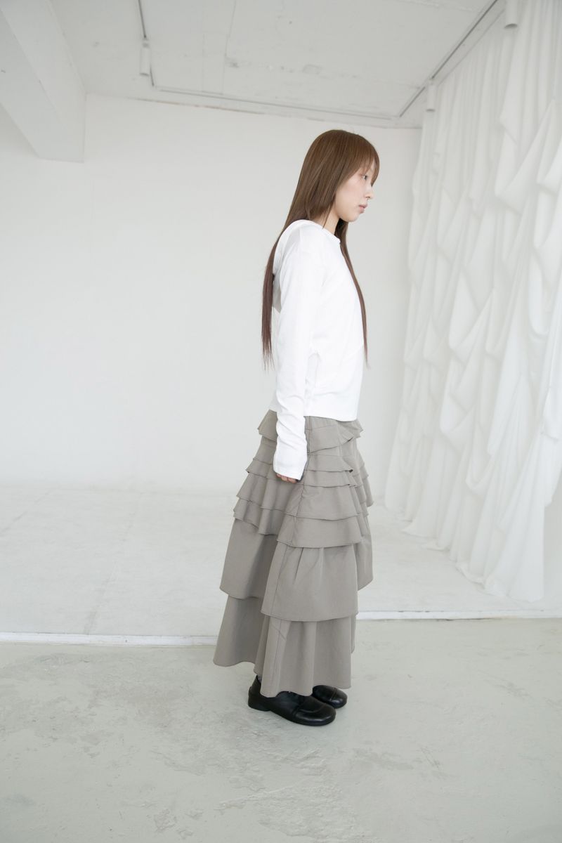 ruffle flare skirt(2colors)