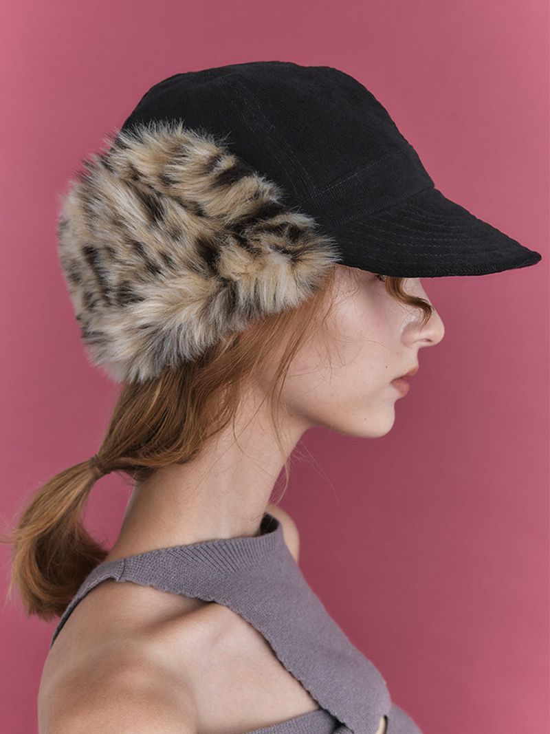POESIEDAME(ポエジダム)の「FUR EARFLAP CAP IN BLACK LEOPARD(Hats)」
