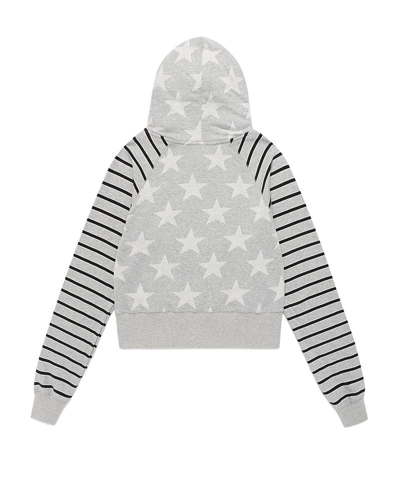 W RAGLAN STAR ZIP UP HOODIE GREY(CV2FFFM482A)