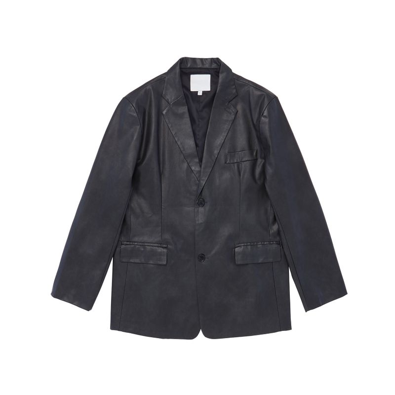 Equal two button leather blazer