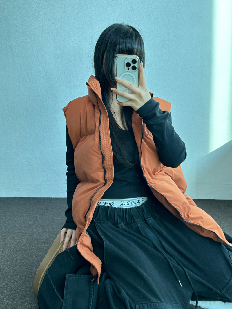 BIG WIDE OVER PADDING VEST🧡💛🖤 - 3 COLORS