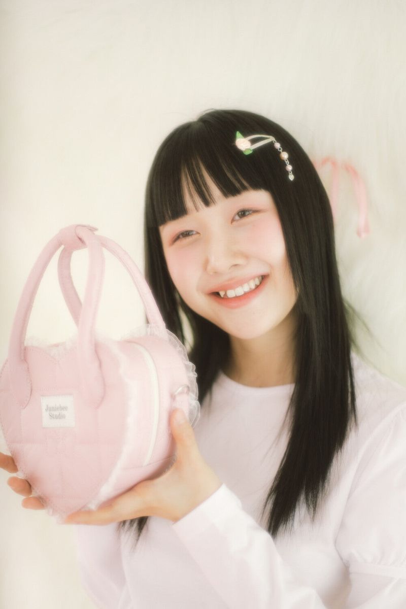 Junie Lace Heart Bag ( Pink )