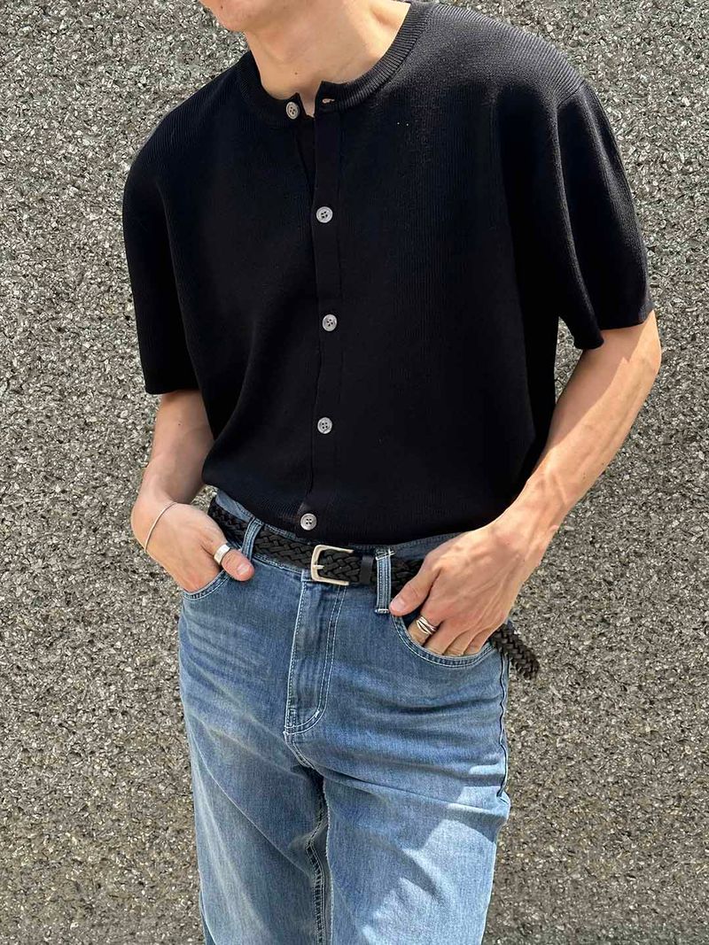 LAURANT（ロラン）の「Viscos round half cardigan(6color)（Tops）」
