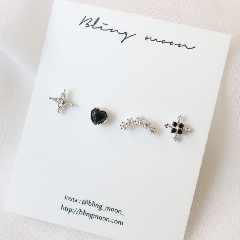 [4 set] glitter piercing set