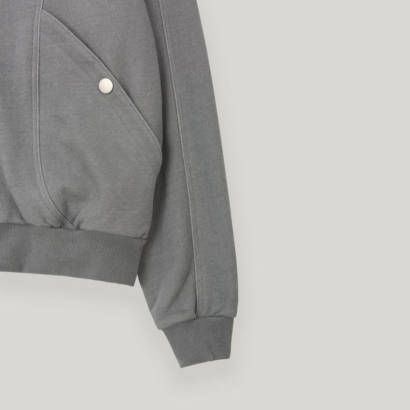 Gray Butterfly Pigment Jersey Zip-up