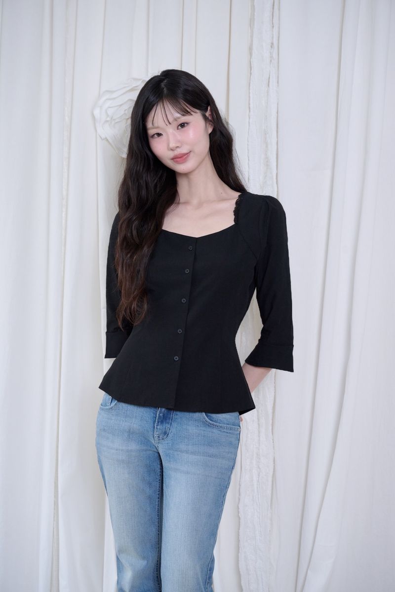 Mabel Lace Square-Neck Blouse (3 colors)