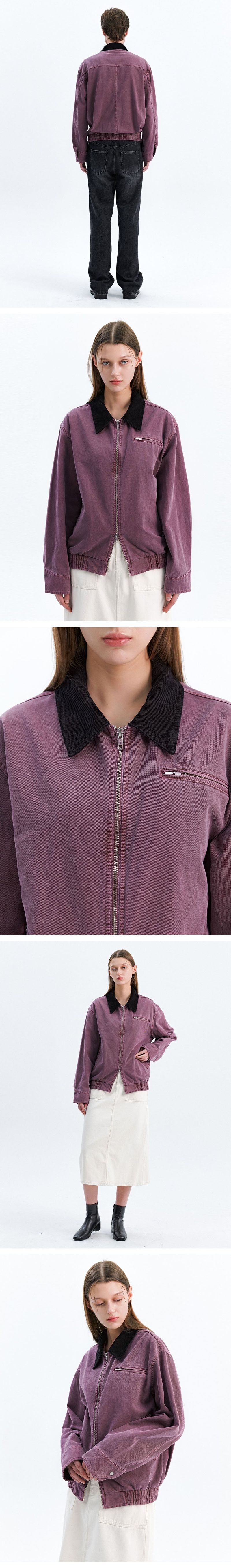 GARMENT-DYING VINTAGE WORK JACKET_DUSTY PINK