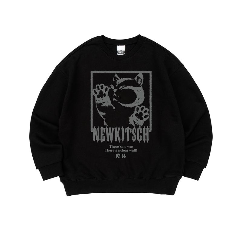 NEWKITSCH（ニューキッチジェネレーション）の「LOCKED-UP CAT SWEATSHIRTS (BLACK)（Tops）」