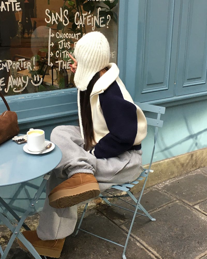 [ORIGINAL] Tard Color-Block Raglan Knit Zip-Up