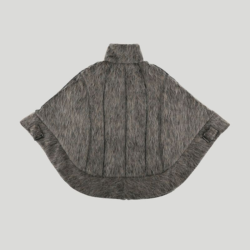 HAIRY BELTED CAPE COAT