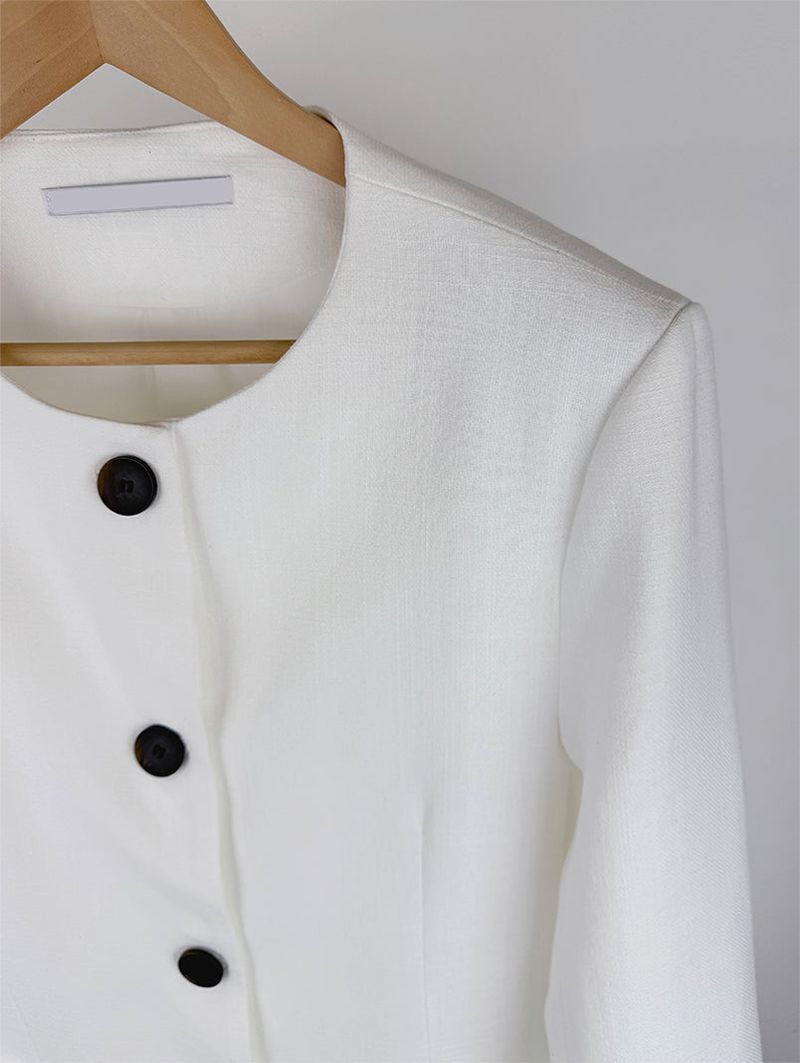 NON COLLAR LINEN JACKET (2C)
