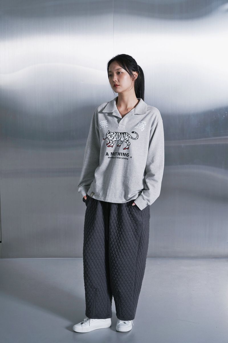 MU-WI PIN-KNIT COLLAR-TEE (Gray)