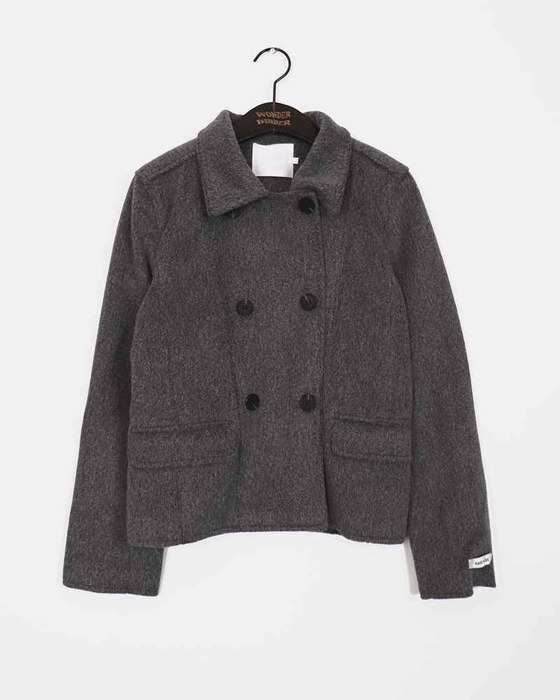 Romkin incision collar short jacket coat