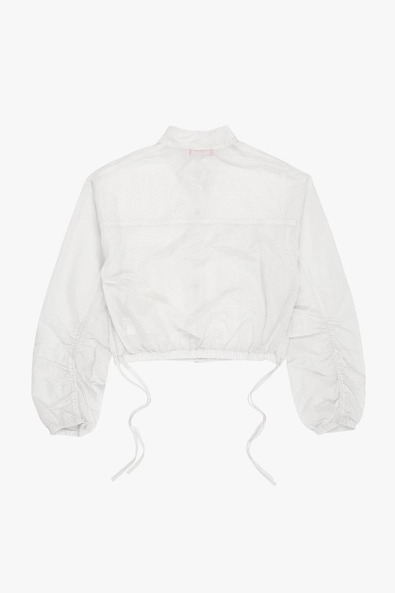 Cool ripstop see-through shirring crop jacket