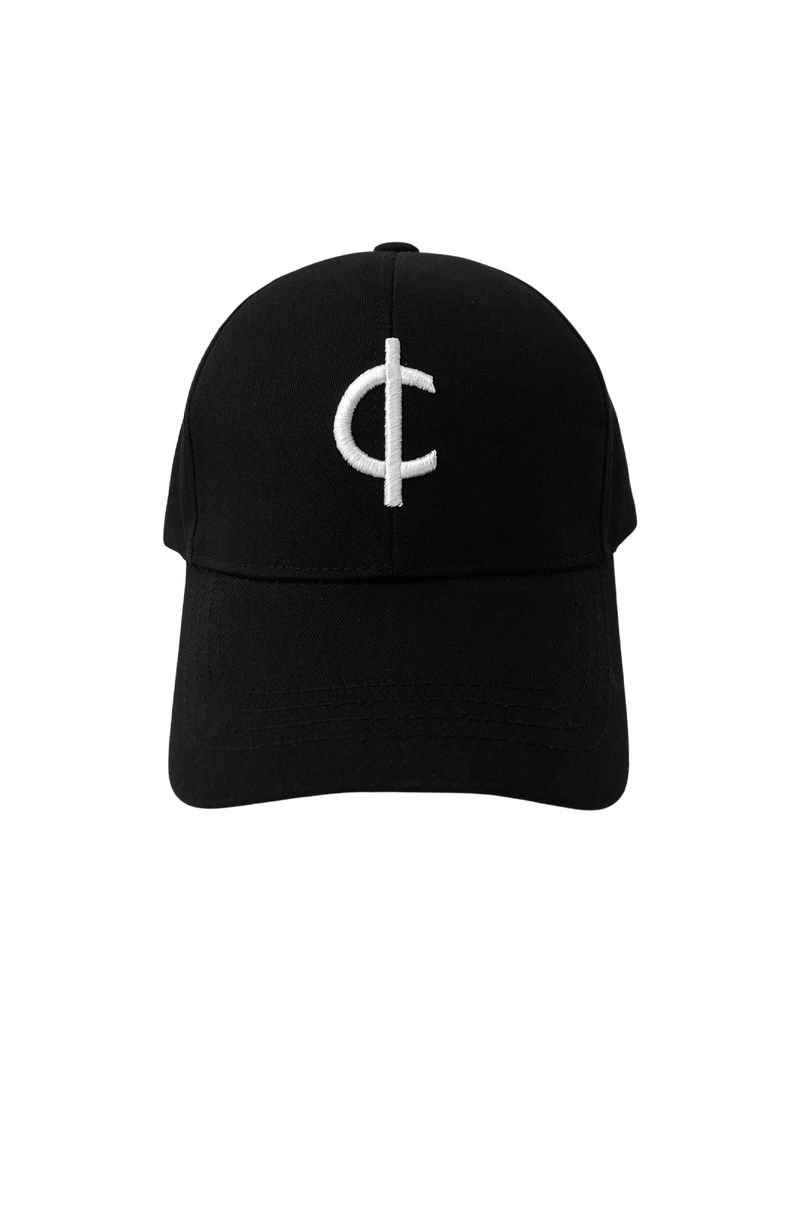 signature logo embroidered ball cap (black)