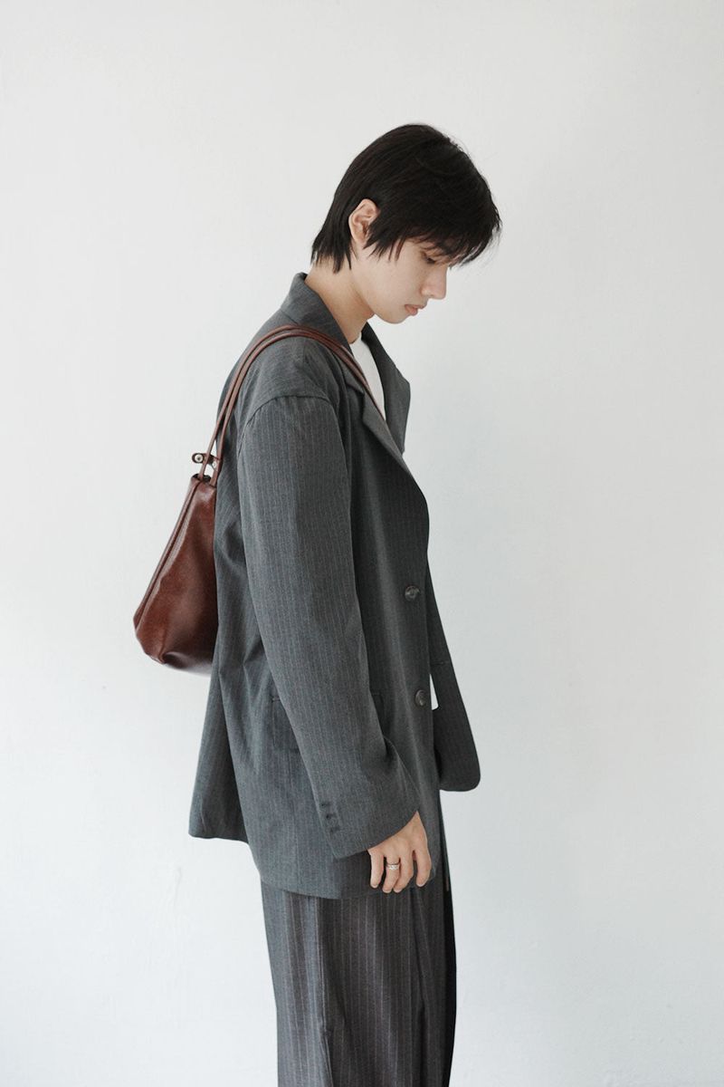 leather double strap bag