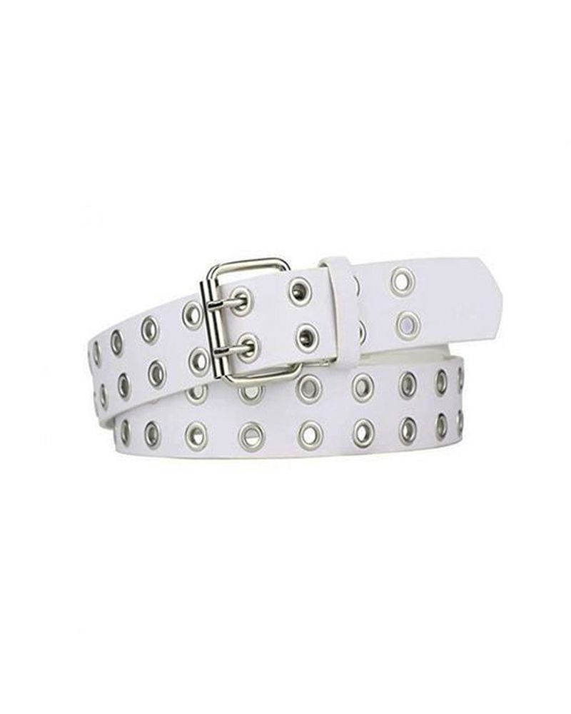 Two Buckle Punching Leather Belt