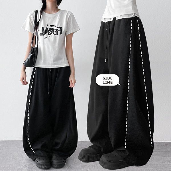 Cool Air Mesh 🧊 Plain Wide Banding Sweat Pants (4 colors)